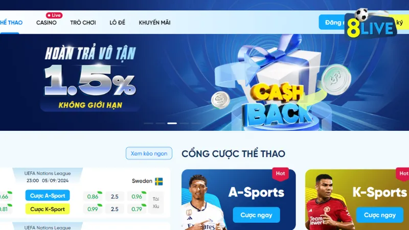 Nhà Cái 8Live - Nâng Tầm Trải Nghiệm Cá Cược Đỉnh Cao 2 8LIVE | Link Vào 8live Nhà Cái Cá Cược Uy Tín Số #1